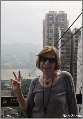Carol at Chongqing Cable Car